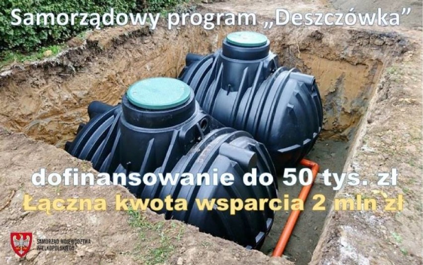 Samorząd Województwa Wielkopolski przeznaczył 2 mln zł na program "Deszczówka"
