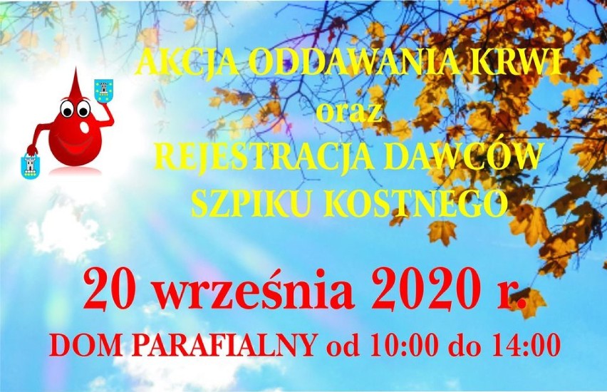Najbliższa akcja oddawania krwi w Pleszewie odbędzie się 20 września 2020 r.
