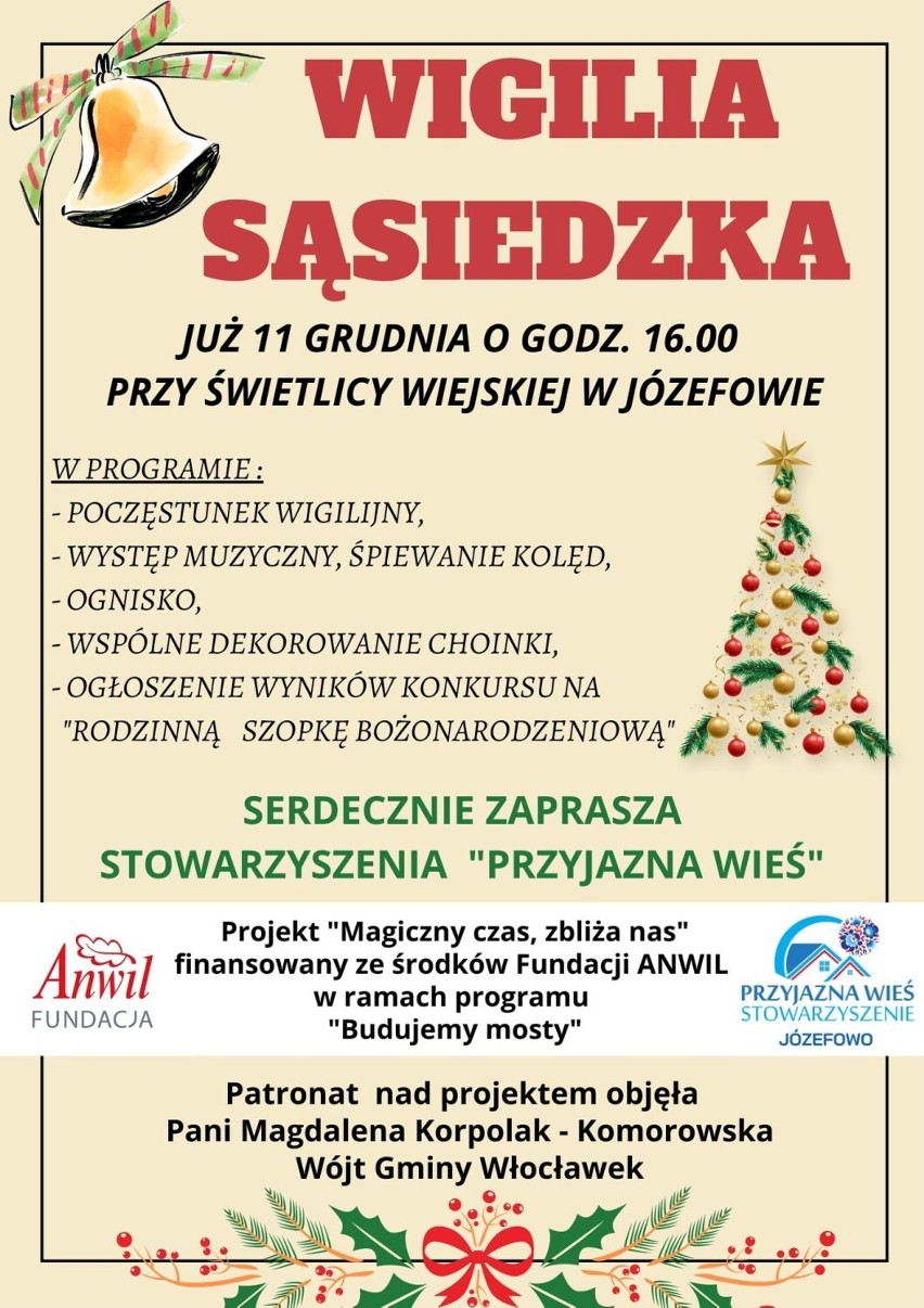 Wigilia Sąsiedzka w Józefowie, gmina Włocławek, 11 grudnia...