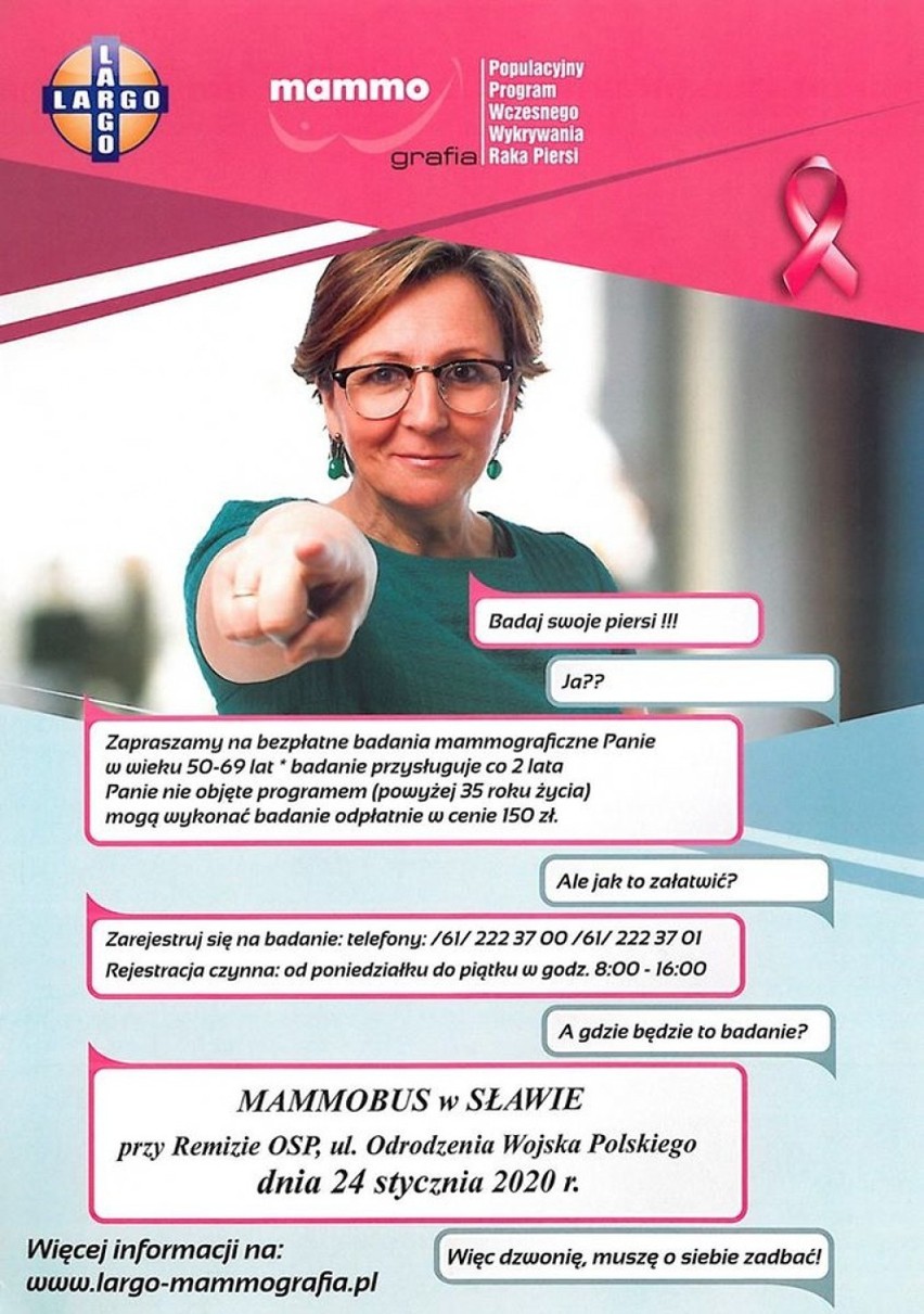 W piątek 24 stycznia 2020 roku przy remizie OSP w Sławie stanie mammobus 