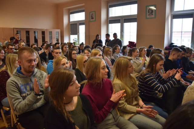 Olgierd Łukaszewicz spotkał się z uczniami Zespołu Szkół Ekonomicznych w Kaliszu