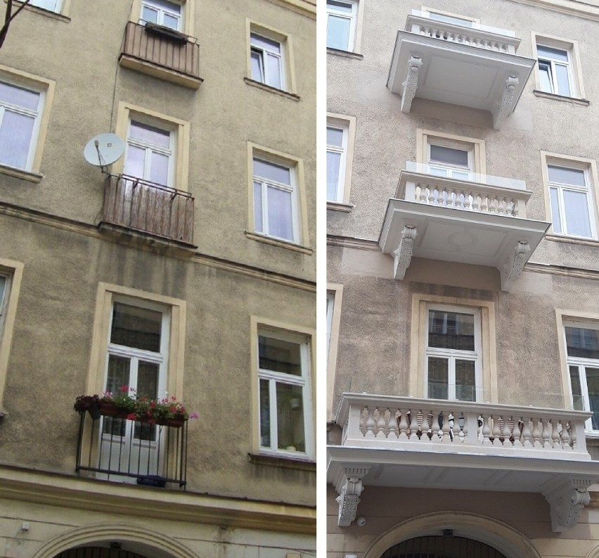 XIX-wieczna kamienica w Śródmieściu odzyskuje dawny wygląd. Na elewacji wybudowano trzy kamienne, bogato zdobione balkony
