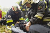Wielkie ćwiczenia strażaków OSP powiatu rybnickiego - ZDJĘCIA. Ratowali maszynistę i ciężarną kobietę!