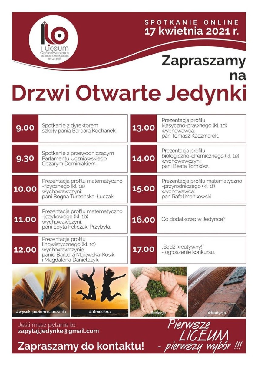 Leszno. 17 kwietnia br. w I Liceum Ogólnokształcącym w Lesznie odbędą się wirtualne  drzwi otwarte [ZDJĘCIA]