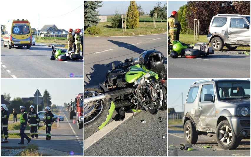 Poważny wypadek w gminie Kowal. Motocyklista trafił do...