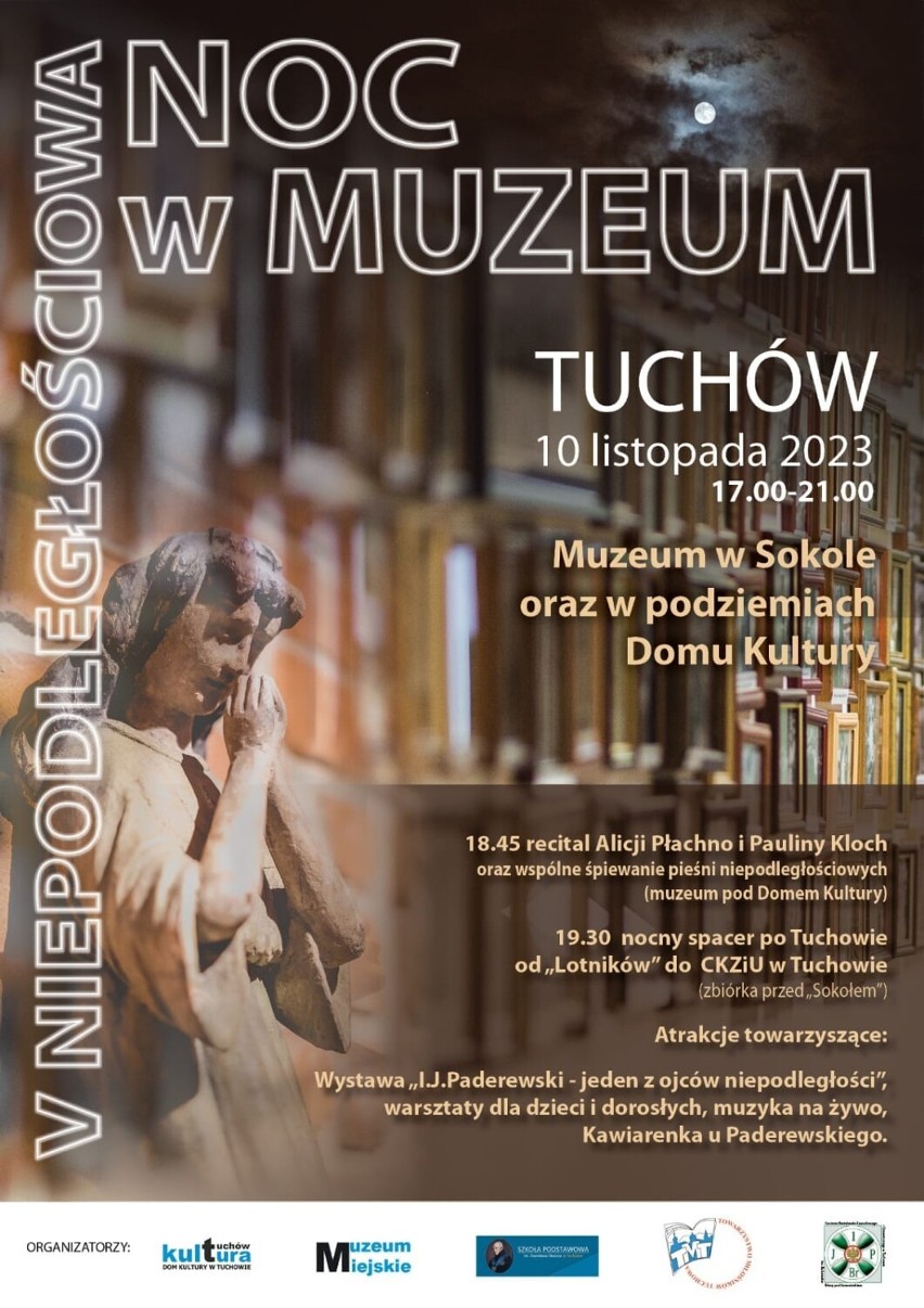 To będą trzy wyjątkowe dni w Tuchowie. Noc w Muzeum Miejskim, koncerty, spacer po mieście w świetle księżyca i świętowanie niepodległości
