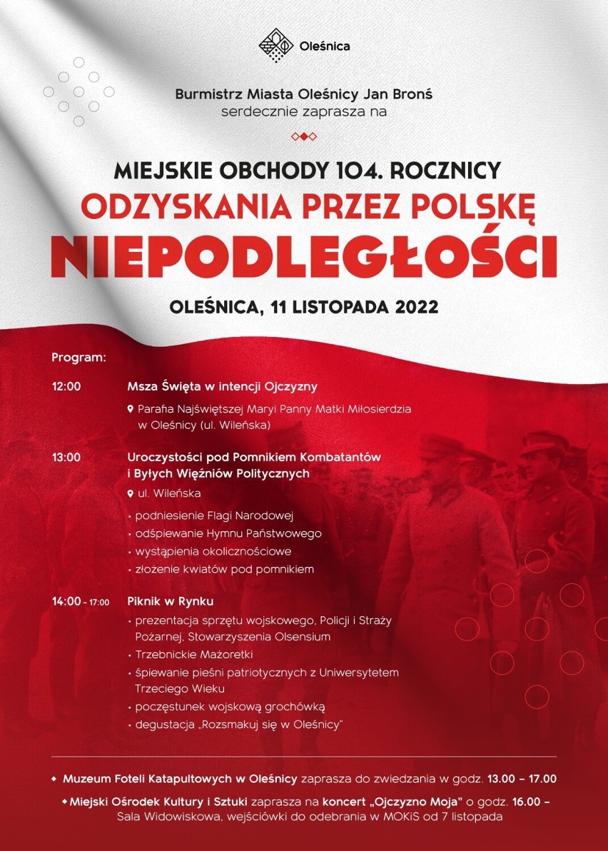 Święto Niepodległości w Oleśnicy. Co będzie się działo 11 listopada?