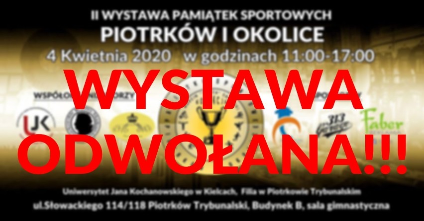 [scWystawa pamiątek odbędzie się w innym terminie [/sc]