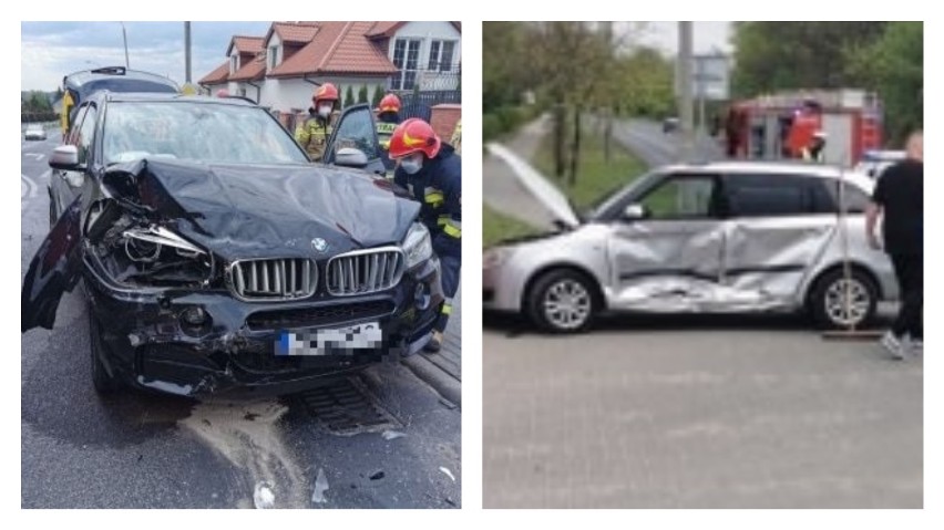 Wypadek na ul. Lipnowskiej we Włocławku. Zderzenie BMW ze skodą [zdjęcia]