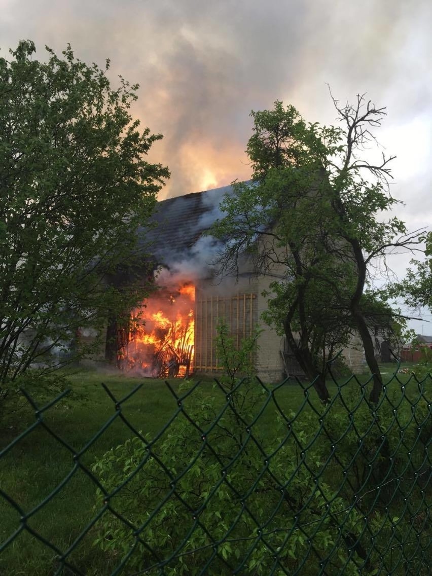Pożar stodoły w Koźli