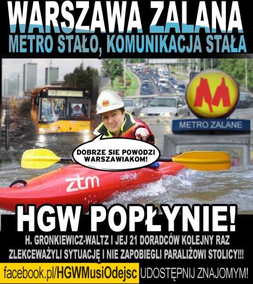 Zalana Warszawa i „Basen Toruński”. Zobacz MEMY po...