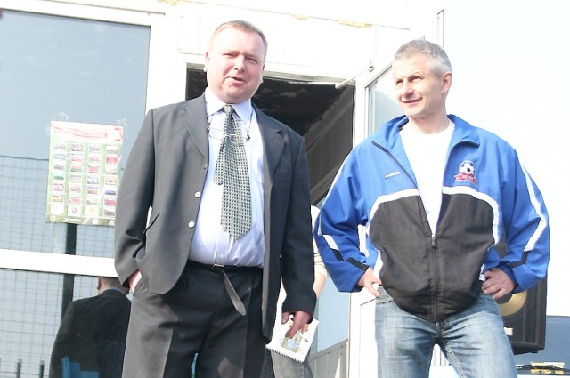 Od lewej: Konrad Ratajczyk i prezes Lidera Piotr Kwiatkowski