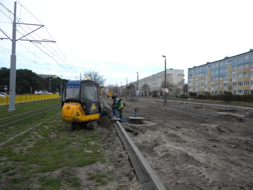 Toruń: Ulica Gagarina w budowie