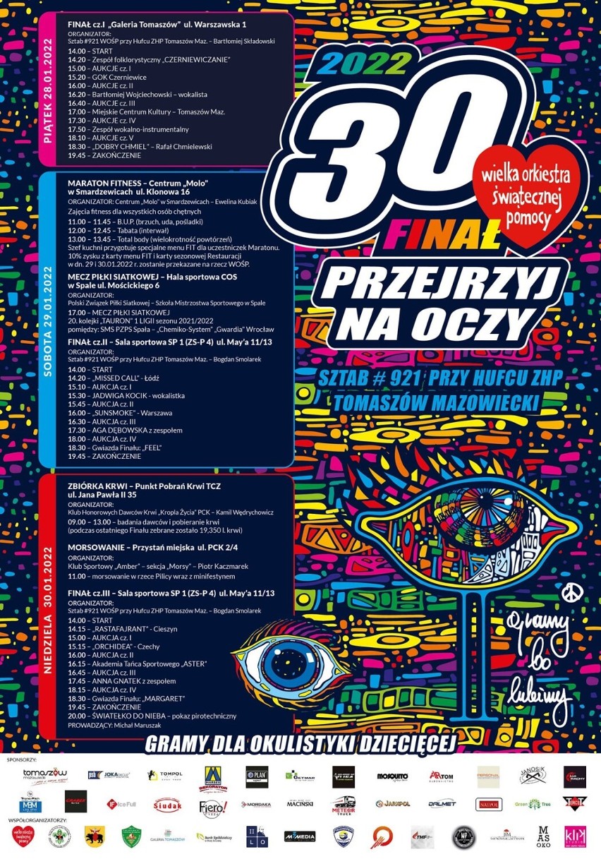 WOŚP 2022 w Tomaszowie i regionie: Przegląd imprez na weekend. Program, licytacje