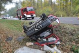 Wypadek w Worońcu: Renault dachował, nie żyje jedna osoba (ZDJĘCIA)