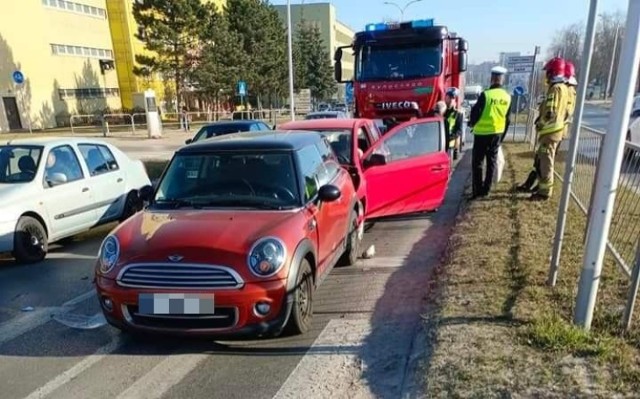 Na miejscu zderzenia na Jagiellońskiej w Kielcach