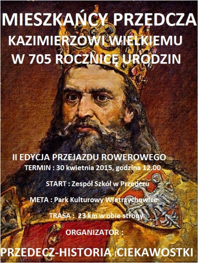 II Rajd Rowerowy "Mieszkańcy Przedcza Kazimierzowi Wielkiemu"