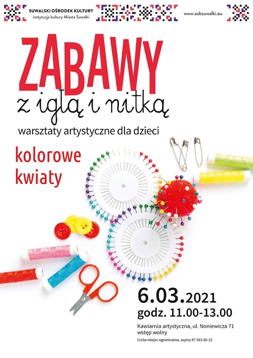 Zabawy z igłą i nitką. Kwiaty na Dzień Kobiet
warsztaty...