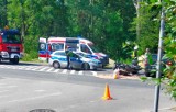 Groźny wypadek motocyklisty w Gliwicach. Po zderzeniu z osobówką na Toszeckiej lądował śmigłowiec LPR