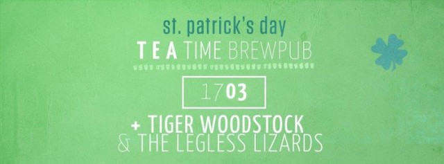Czwartek o godzinie 12:00
TEA Time Brewpub
Józefa Dietla 1

Możecie się spodziewać w tym dniu licznych konkursów, specjalnych zniżek, wyjątkowych dekoracji i przede wszystkim doskonałej muzyki w wykonaniu zespołu Tiger Woodstock & The Legless Lizards!