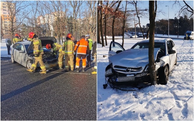 Wypadek na skrzyżowaniu ulicy Zielnej z aleją Kazimierza Wielkiego we Włocławku