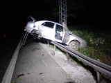 Nocny wypadek na trasie krajowej K-92 pod Grońskiem [FOTO]
