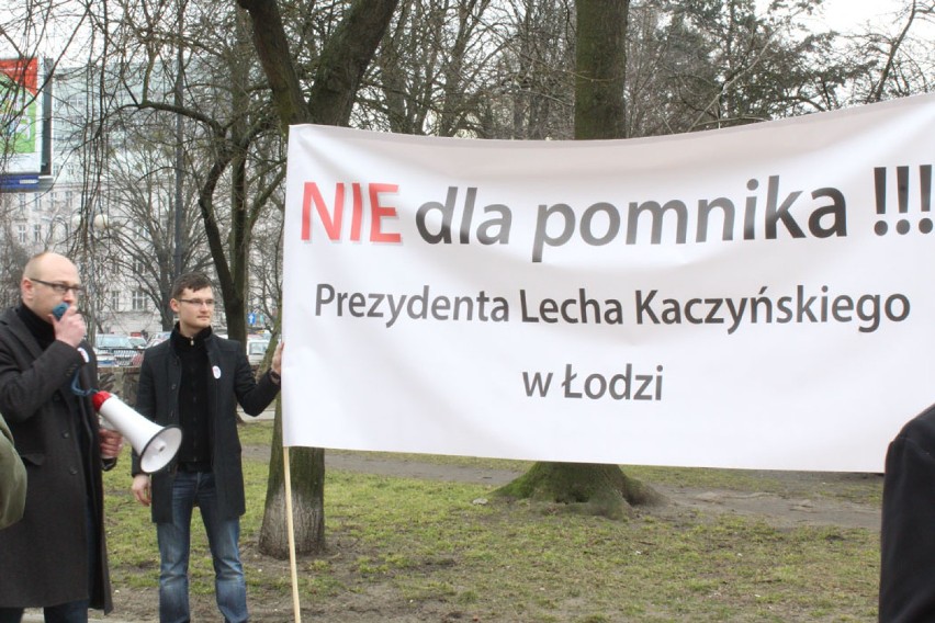 NIE dla pomnika Lecha Kaczyńskiego w Łodzi - protest na...