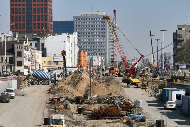 Na trasie W-Z w centrum Łodzi trwa budowa tunelu