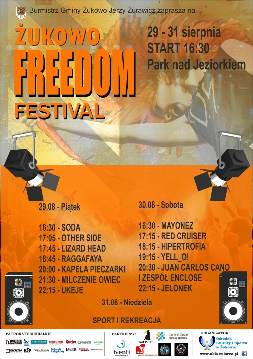 Żukowo Freedom Festival 2014. Jelonek, Ukeje, Cano i inni w Parku nad Jeziorkiem
