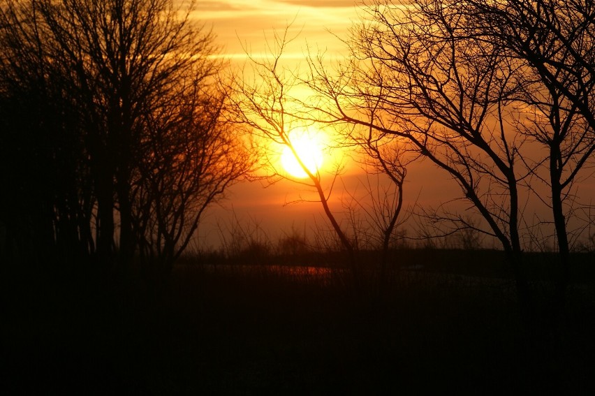 Styczniowy zachód słońca nad Władysławowem