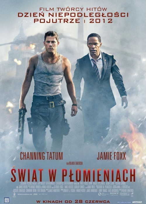 Świat w płomieniach reż. Roland Emmerich 

Policjant John Cale (Channing Tatum) od  zawsze chciał pracować w służbach specjalnych, chroniących prezydenta. Gdy odmówiono mu tej posady, postanawia zabrać swoją córkę na wycieczkę po Białym Domu.  Siedziba prezydenta zostaje jednak zaatakowana przez terrorystów. Tylko od umiejętności Cale'a zależy, czy ocali głowę państwa i swoją córkę. (kor)