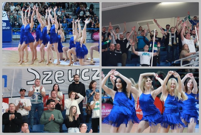Tak prezentowały się piękne cheerleaders, tak oklaskiwali swój klub kibice podczas meczu Anwil Włocławek - Keravnos BC w Hali Mistrzów we Włocławku, 14 grudnia 2022 roku.