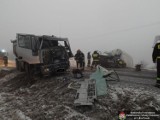 Wypadek w Krępie: Czołowe zderzenie samochodów na krajowej 48 (ZDJĘCIA)