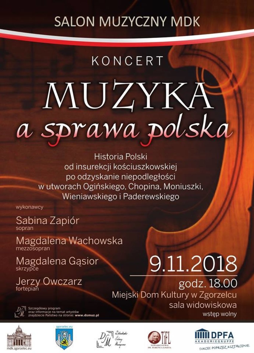  MDK Zgorzelec zaprasza na koncert "MUZYKA, a sprawa polska" 