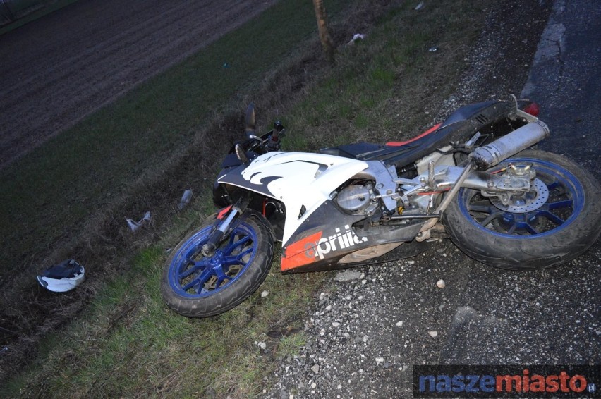 Poważny wypadek 17-letniego motocyklisty na drodze Choceń-Chodecz [WIDEO,ZDJĘCIA]