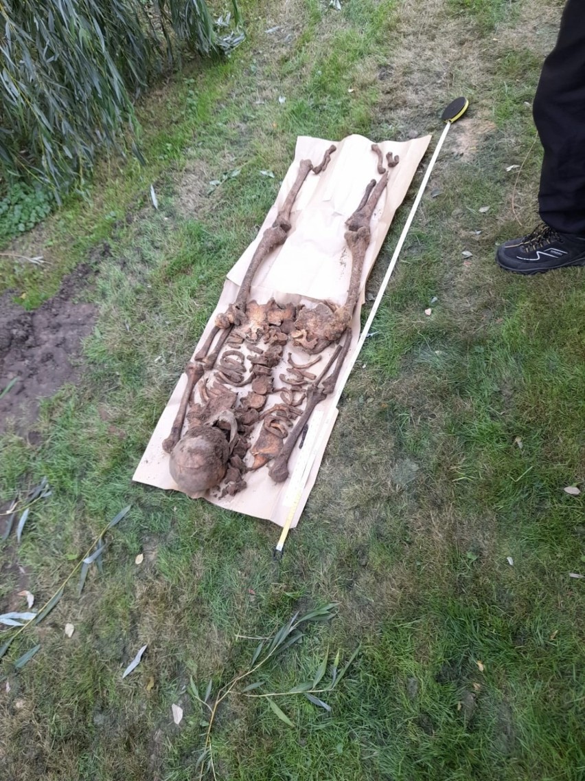 Zmarły był pochowany raptem 60 centymetrów pod trawnikiem.