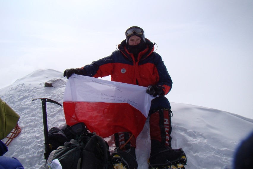 Na szczycie Mount Vinson (4897 m)