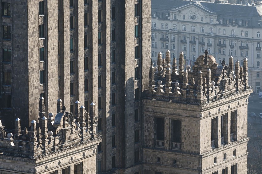 Niesamowita panorama Warszawy z Warsaw Financial Center....