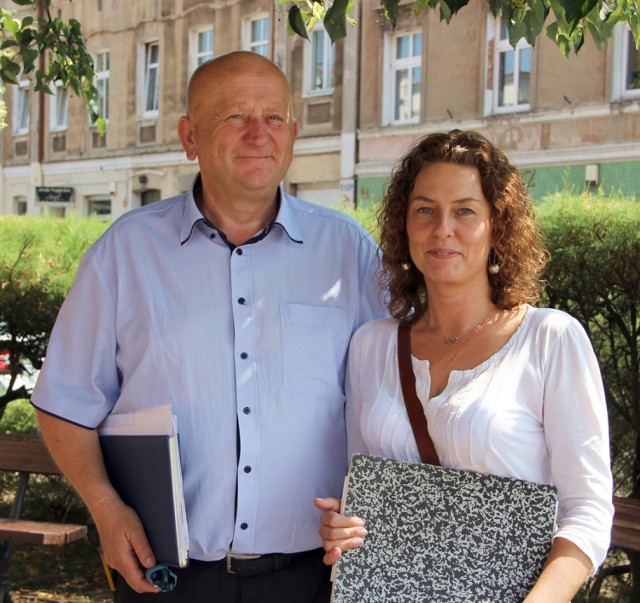 Iwona Nitza i Roman Kucharski, komisarz powiatowych struktur PO.
