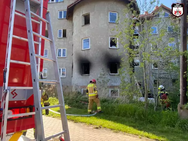 Pożar w opuszczonym budynku a ul. Joanny Żubr w Wieluniu