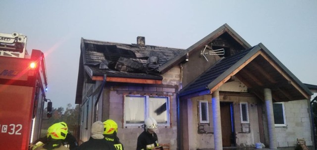 Pożar domu w Jabłówku (10.10.2021)