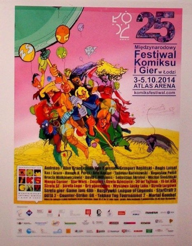 Plakat 25 Międzynarodowego Festiwalu Komiksu i Gier w Łodzi. 
Fot. Mariusz Reczulski