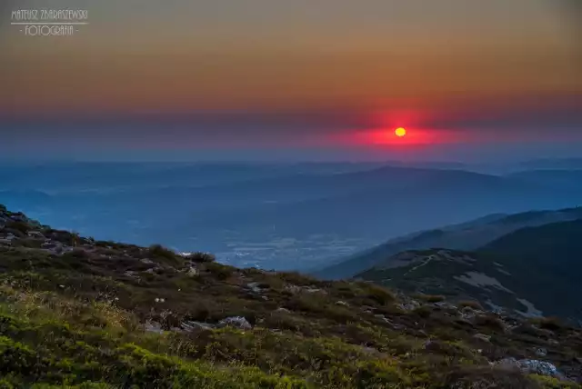 Wschód widziany ze szczytu ze Śnieżki