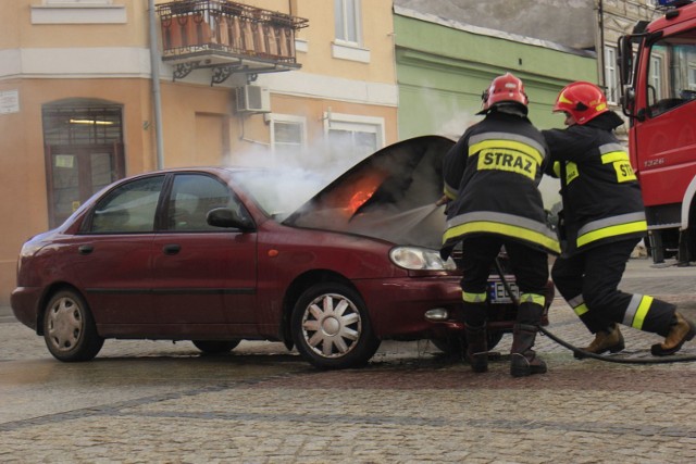 Pożar samochodu w Łęczycy