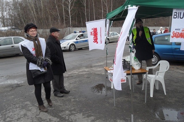 Częstochowa. Pikieta Solidarności pod siedzibą Makaronów Polskich