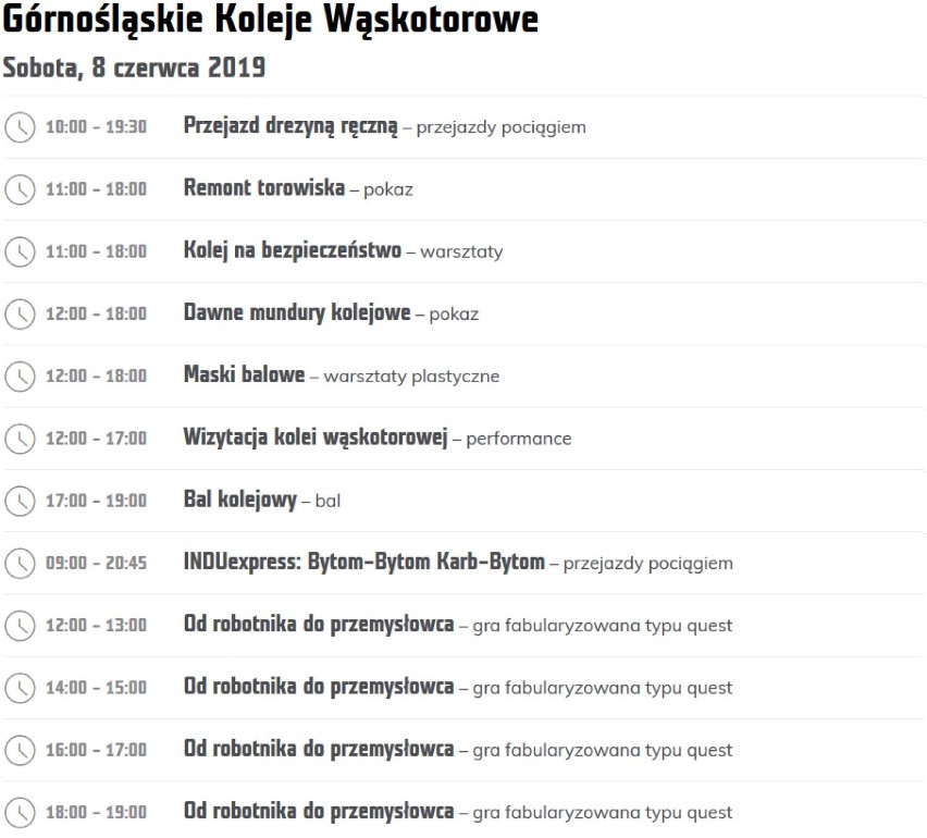 Industriada 2019 Bytom: Śląski Kopciuszek EC Szombierki i Górnośląskie Koleje Wąskotorowe. Program i informacje o imprezie