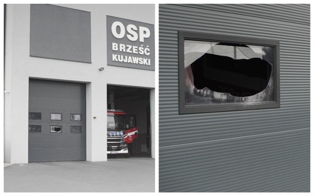 18-latek uszkodził bramę remizy OSP Brześć Kujawski i samochód ratownika medycznego