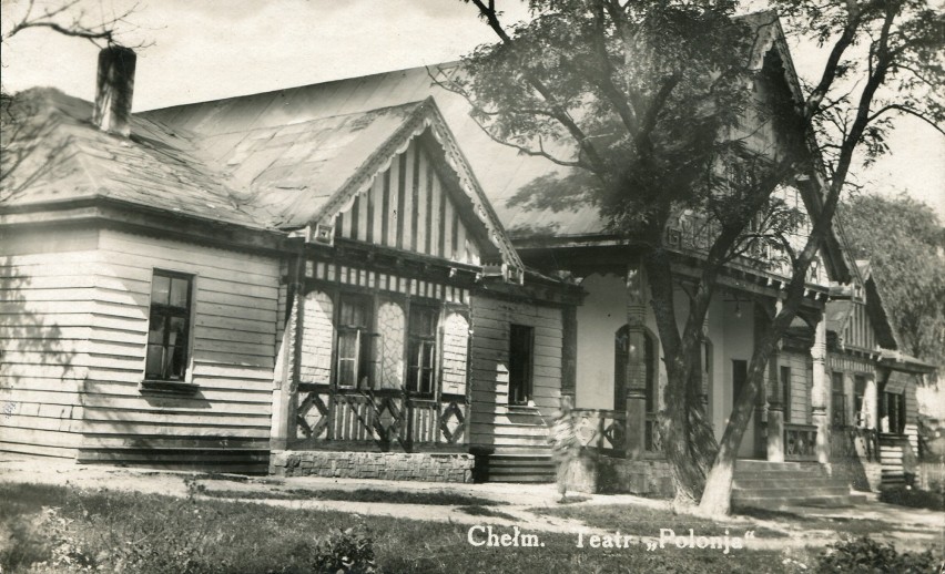 1931r.Widokówka przedstawiająca Teatr Polonja w Chełmie. Wysłana w 1931 roku.