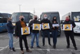 Protest przewoźników w Kaliszu. Autobusowa kawalkada na ulicach miasta ZDJĘCIA