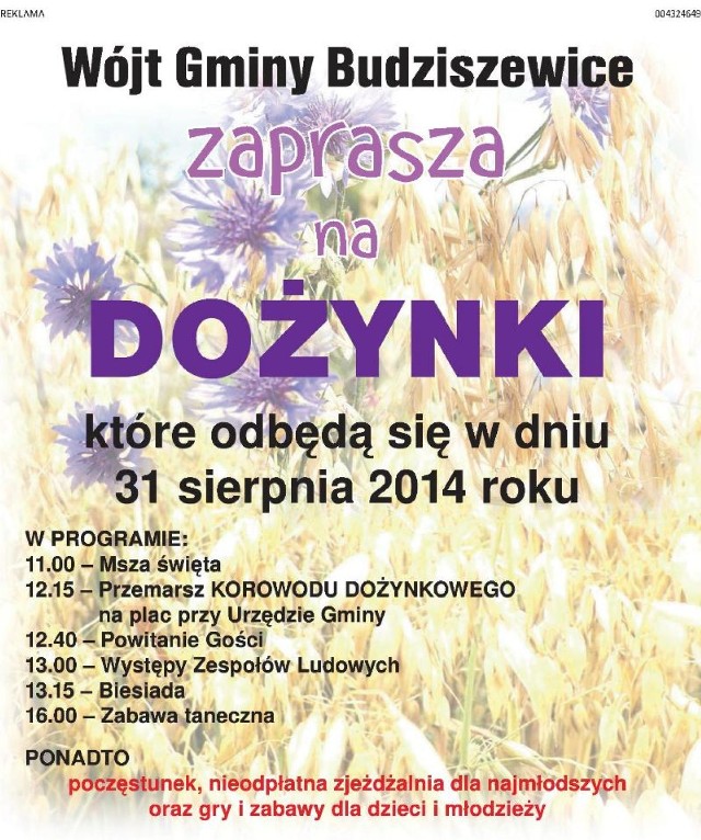 Dożynki w Ujeździe, Żarnowie, Mniszkowie, Czerniewicach i Budziszewicach.Podziękują za plony.